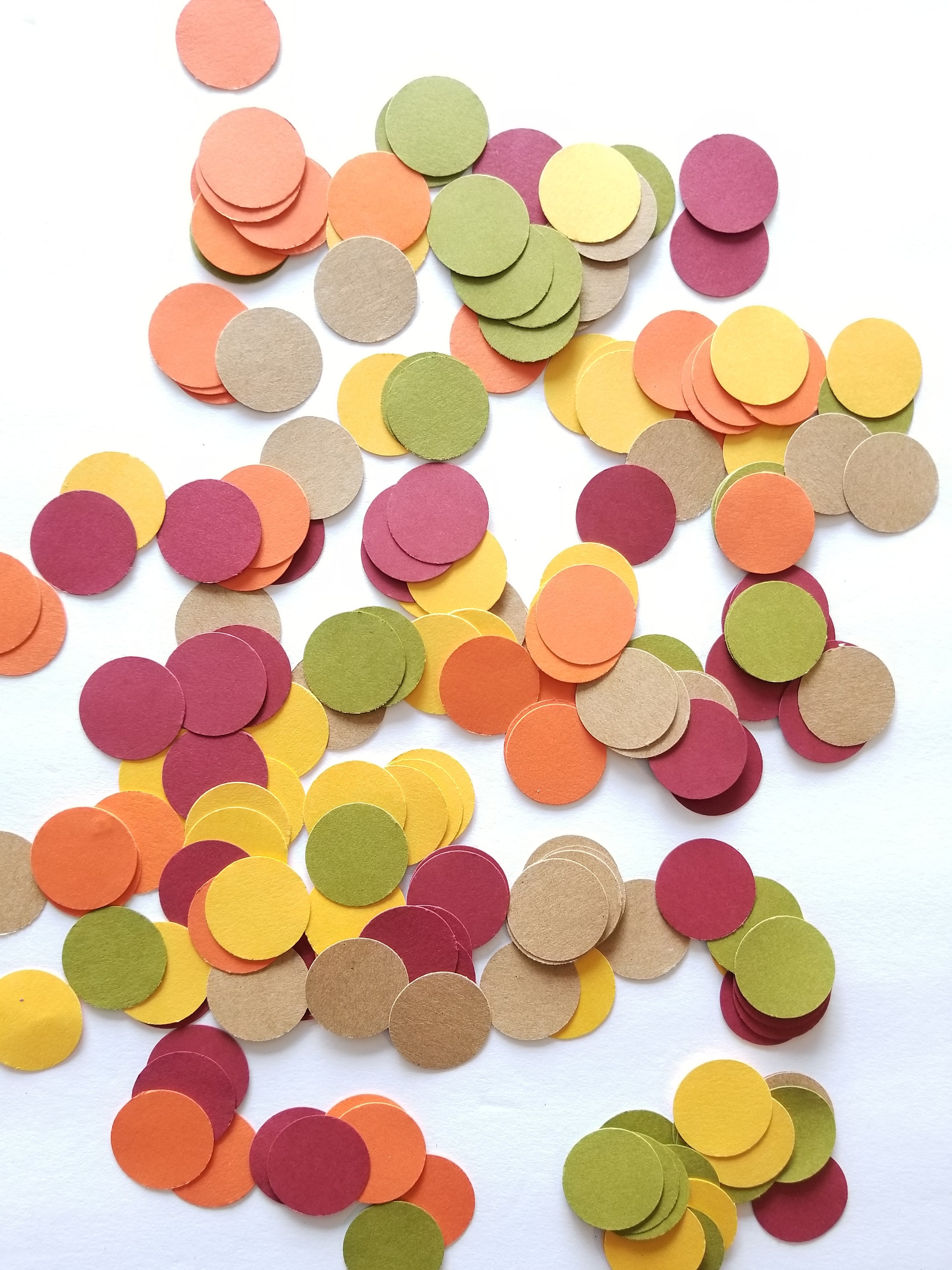 Polka Dot Confetti Fall Leaves Fall Table Decor Woodland Baby Shower Confetti Autumn Decorations