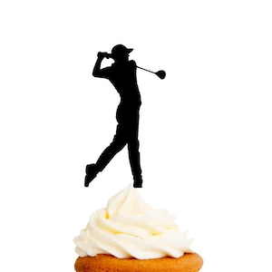 Golfista / Adornos para cupcakes o confeti / Formas troqueladas / CARTULINA