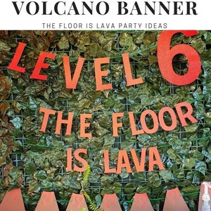 The Floor is Lava Banner Set | Custom Banner Wall Hanging, Birthday Party Decorations | GLITTER