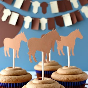 Mustang / Adornos para cupcakes o confeti / Formas troqueladas / CARTULINA