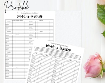 Wedding To Do List | Registry | Bride Wedding Planner | Digital Download