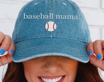 Embroidered Baseball Mama Hat Baseball Mom Gift Game Day Outfit Gift for Mom Embroidered Hat T-Mom Cap Baseball Hat Mothers Day Gift for Her