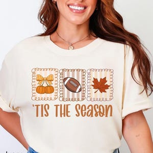 Comfort Colors® Fall Shirt Pumpkin Shirt Football Shirts Gameday Shirt Thanksgiving Autumn Tis the Season Pumpkin Season Womens Fall Shirt