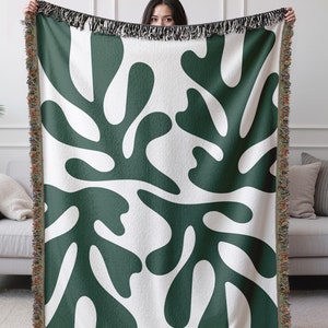 Matisse Blanket House Warming Gift Matisse Inspired Cotton Woven Throw Blanket for Couch Sofa Bed Aesthetic Wall Art Tapestry for Home Decor