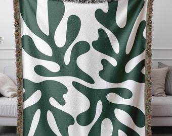Matisse Blanket House Warming Gift Matisse Inspired Cotton Woven Throw Blanket for Couch Sofa Bed Aesthetic Wall Art Tapestry for Home Decor