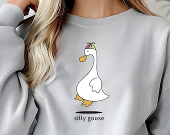 Silly Goose Propeller Hat Sweatshirt, Silly Goose, Funny Clothing Gift, Funny Sweatshirt, Animal Crewneck, Trendy Sweatshirt, Gift for Her