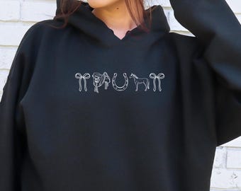 Horse Lover Hoodie Horse Sweatshirt Horse Lover Gift Horse Girl Gifts for Horse Mom Sweater Cowgirl Outfit Horse Owner Gift Sweatshirt