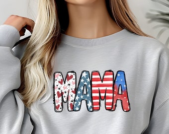 America Mama Shirt, Memorial Day Shirt, Labor Day Shirt, Patriotic Shirt, 4th of July, Independence Day Shirt,  Red White and Blue Fireworks