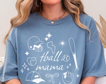 Comfort Colors® Tball Mom Shirt Game Day Sport Mom Shirt In My T-Ball Mom Era Sweatshirt Little League Mom Tee Ball Mom Gift T-Ball Mama