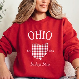 Custom Ohio Sweatshirt, Midwest Sweatshirt, Ohio Buckeye State Shirt, Home State Sweater Trending Oversized Sweatshirt Ohio Gift Ohio Pride
