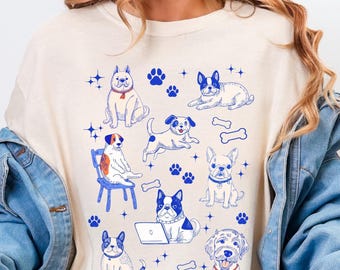 Comfort Colors® Funny Dog Shirts Oversized Shirt Dog Lover Gift for Dog Owner Dog Tee Aesthetic Graphic Retro Vintage T Shirt Dog Mom Gift