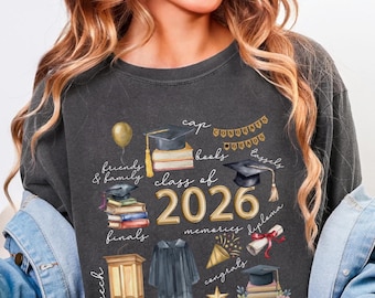 Camisa de último año de Comfort Colors® Camisa de la clase de 2026 Regalo de regreso a clases para estudiantes de último año Regalos de graduación Noche de último año Estudiante de último año de secundaria Estudiante de último año de 2026