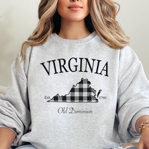 Custom Virginia Sweatshirt, Virginia Crewneck, Fall Sweater, Trendy Virginia Sweater, Virginia Gift, Home State Sweater Oversized Sweatshirt