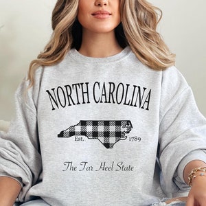 Custom North Carolina Sweatshirt, North Carolina Crewneck, Home State Sweater North Carolina Pullover NC Shirt Trending Oversized Sweatshirt