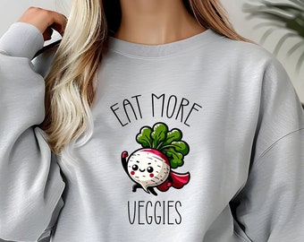 Eat More Veggies Graphic Shirt Sweatshirt, Let's Root for Each Other, Vegan Shirt, Gardening Vegetable Veggie T-Shirt, Garden Lover Sweater