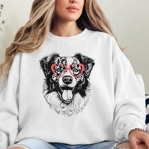 Sweat Saint-Valentin berger australien, cadeau propriétaire australien, cadeau maman chien Sweat ras du cou berger australien maman Aussie cadeau amoureux des chiens