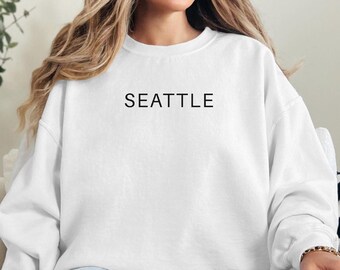 Minimalist Seattle Sweatshirt, PNW, Seattle Sweater, Seattle Crewneck, Seattle Merch, Seattle Gift, Vintage Aesthetic Cozy, Trendy Oversized