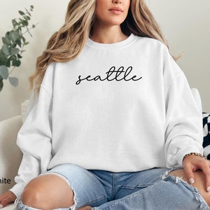 Minimalist Seattle Sweatshirt, PNW, Seattle Sweater, Seattle Crewneck, Seattle Merch, Seattle Gift, Vintage Aesthetic Cozy, Trendy Oversized
