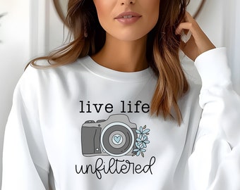 Photographer Sweatshirt Shirt, Camera Sweatshirt Gift, Photography Lover Shirt, Cute Hobby Shirt, Gift for Photographers, DSLR, Camera Lover