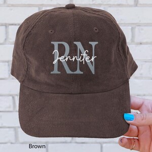 Embroidered Nurse Hat Name Corduroy Hat Nursing Student Cute Nurse Gift Nurse Graduation Gift NICU Nurse Nurse Appreciation Personalized RN