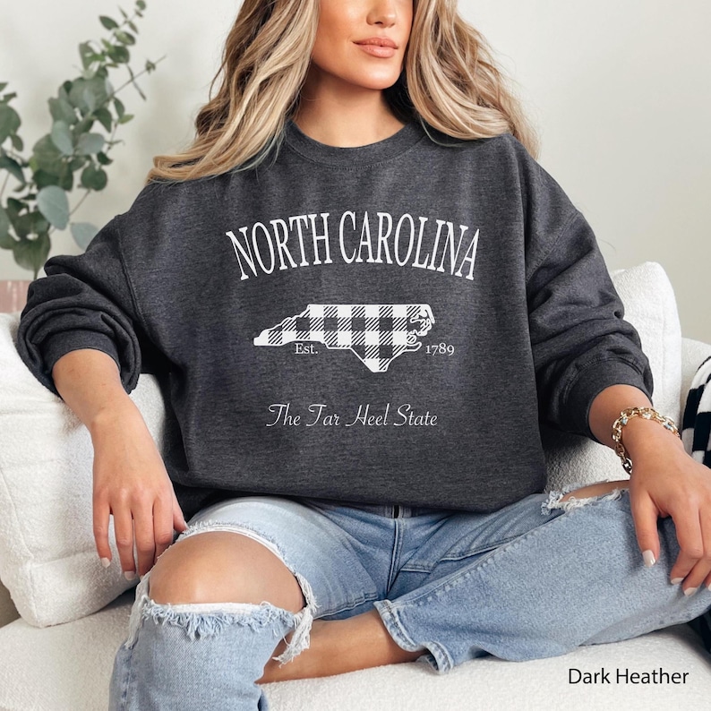 Custom North Carolina Sweatshirt, North Carolina Crewneck, Home State Sweater North Carolina Pullover NC Shirt Trending Oversized Sweatshirt