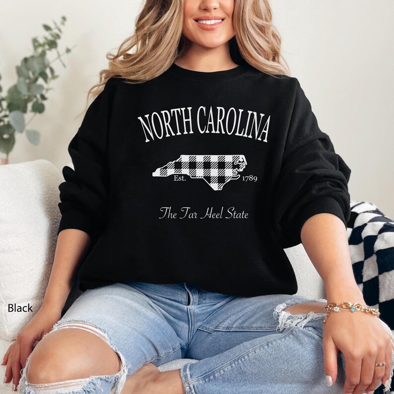 Custom North Carolina Sweatshirt, North Carolina Crewneck, Home State Sweater North Carolina Pullover NC Shirt Trending Oversized Sweatshirt
