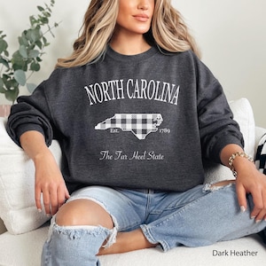 Custom North Carolina Sweatshirt, North Carolina Crewneck, Home State Sweater North Carolina Pullover NC Shirt Trending Oversized Sweatshirt