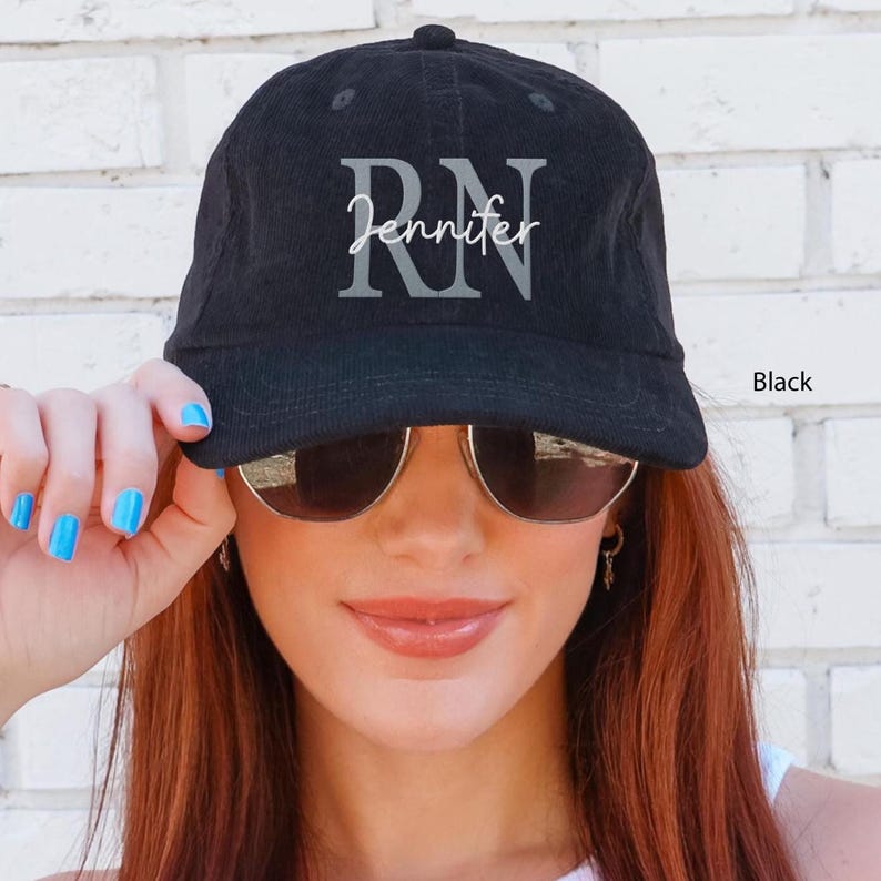 Embroidered Nurse Hat Name Corduroy Hat Nursing Student Cute Nurse Gift ...