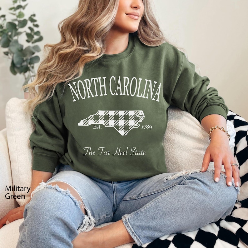 Custom North Carolina Sweatshirt, North Carolina Crewneck, Home State Sweater North Carolina Pullover NC Shirt Trending Oversized Sweatshirt