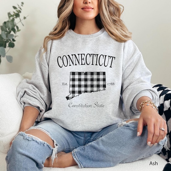 Crewneck Sweatshirt Connecticut Sweatshirt Wethersfield Gray