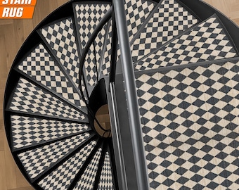 Tappeto a spirale personalizzato per scale, zerbino a spirale per scale, tappeto antiscivolo per scale, tappeti per scale personalizzati, pedata geometrica per scale, tappeto moderno per scale