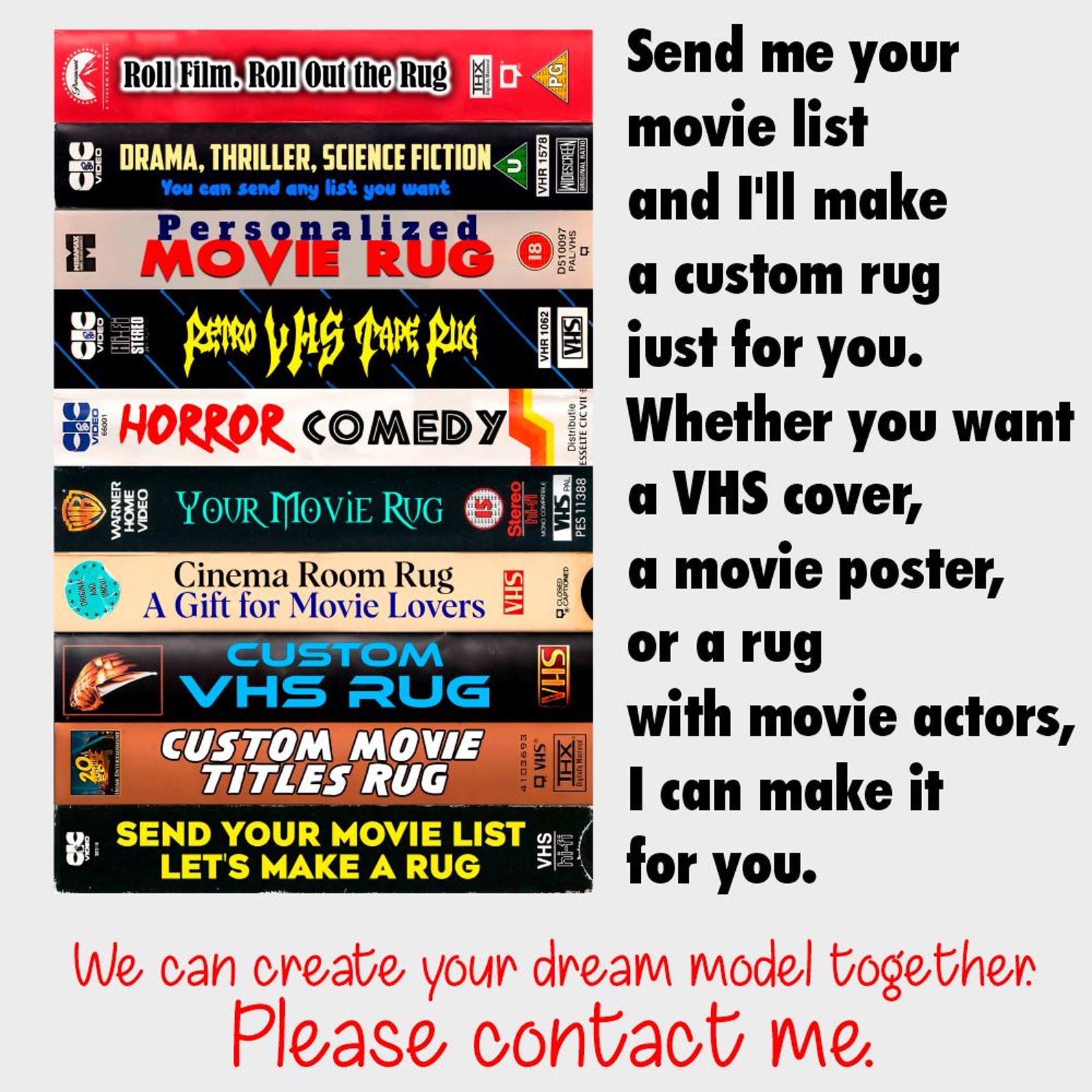 Custom Dvd Rugs Custom VHS Cover Spine Rug, Custom Movie Titles Rug, Retro VHS Tape ...