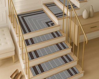 Haustierfreundliche Treppenmatte, kundenspezifischer Treppenteppich, rutschfester Treppenteppich, Treppenstufenabdeckung, Design-Treppenteppich, trapezförmiger und dreieckiger Treppenteppich