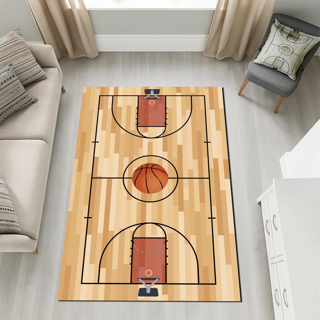 Personalized Basketball Court Rug, Sports Fan Decor - Etsy