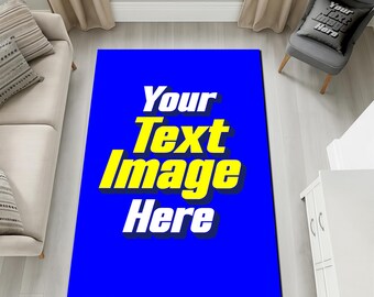 Custom Photo & Text Rug, Personalized Logo Mat, Made to Order