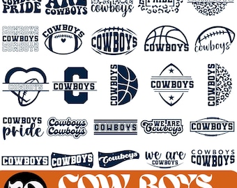 Cowboys SVG Bundle: 25 Cut Files for Cricut, Silhouette (Digital Download)