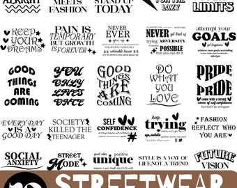 Pacchetto di design anime streetwear: 50 grafiche di tendenza (download digitale)