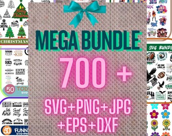 Mega Bundle Collection, download digitale + licenza di rivendita, design per magliette, Svg, Png, Eps, Dxf, Jpg, font, mockup e altro ancora
