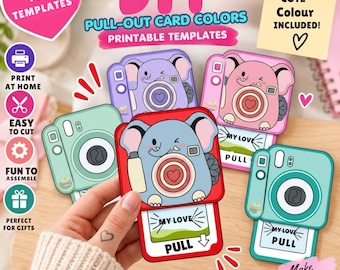 Printable Pull-Out Photo Card Template, Editable Canva Gift, DIY Polaroid Card, Mother's Day, Best Friend, Personalized Photo Card