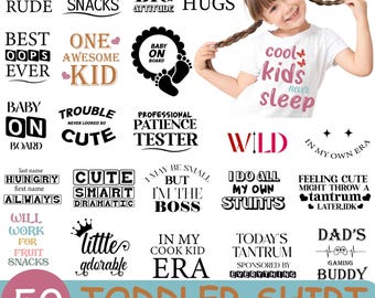 SVG-bundel peutershirt: grappige kinder-svg-ontwerpen (digitale download)
