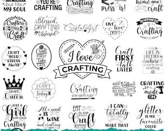 Pacchetto di 50 citazioni creative in formato SVG, design divertenti per la stanza dei lavori creativi, citazioni creative, stanza dei lavori creativi, SVG divertenti per lavori creativi, SVG per cartelli creativi, taglio per Cricut