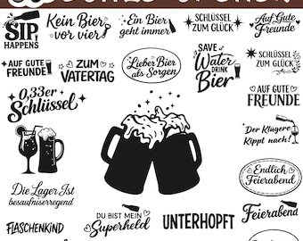 Pacchetto di 50 apribottiglie tedeschi in formato SVG, modello per amanti della birra tagliato al laser, attrezzo da bar inciso, regalo da uomo in formato SVG, regalo per la festa del papà in formato SVG, regalo file Cricut