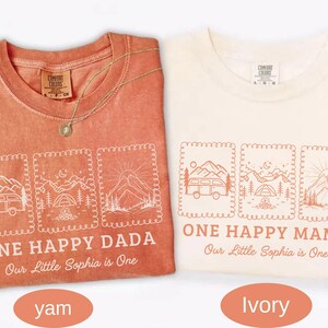 One Happy Camper Family Shirts, One Happy Mama Dada, Camper 1st Birthday Outfit, Matching Family Camping Shirts, Custom Name Shirt immagine 9