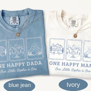 One Happy Camper Family Shirts, One Happy Mama Dada, Camper 1st Birthday Outfit, Matching Family Camping Shirts, Custom Name Shirt immagine 6