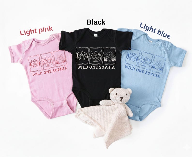 One Happy Camper Family Shirts, One Happy Mama Dada, Camper 1st Birthday Outfit, Matching Family Camping Shirts, Custom Name Shirt immagine 8