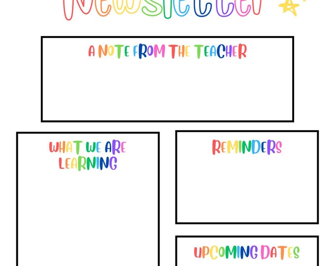 Bright and Fun Classroom Newsletter Rainbow Themed- DIGITAL - Etsy