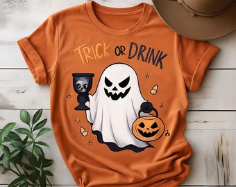 Trick or Drink Spooky Ghost Halloween Design
