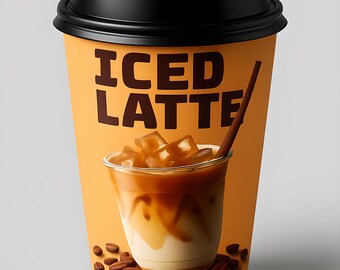 High-Quality Iced Latte Digital Promo - "Coffee of the Day"