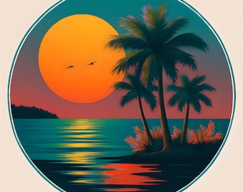 Vibrant Tropical Beach Sunset