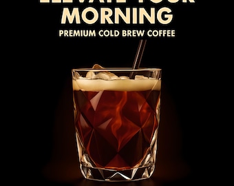 Elegant Premium Cold Brew Coffee Advertisement Design